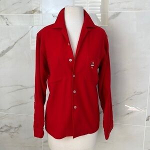 VINTAGE Red Wool Shirt Henry’s Of Wichita Size S